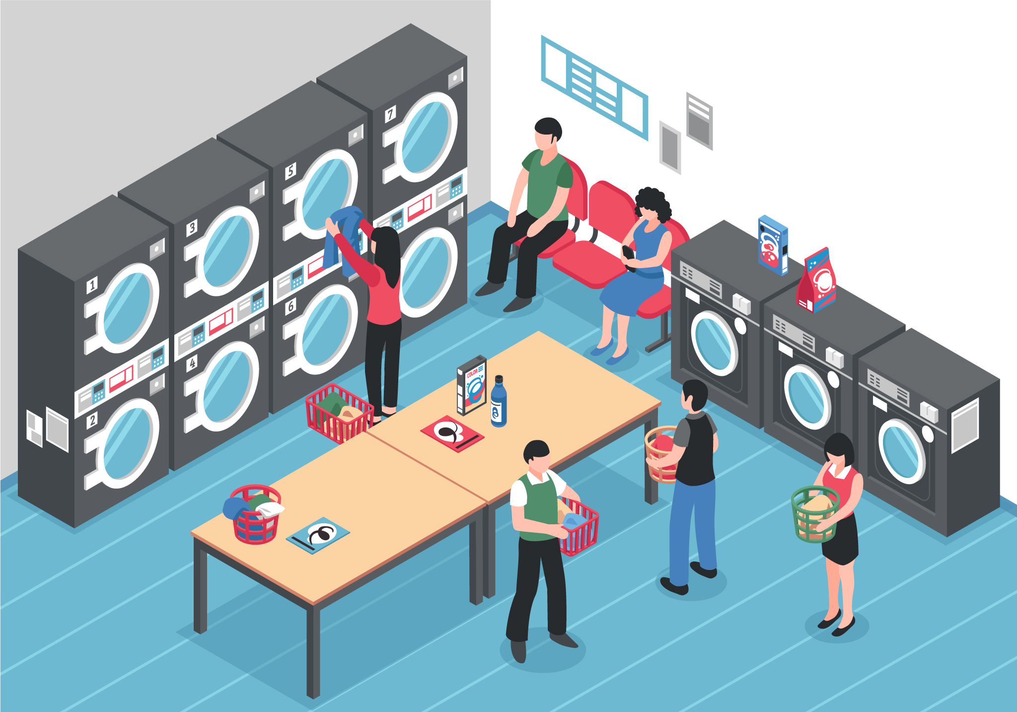 Phum Laundromat app preview on mobile devices